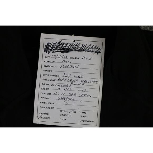 New Pact Organic Womens Jacket L Black Relaxed Airplane Blazer Sample - Picture 6 of 9